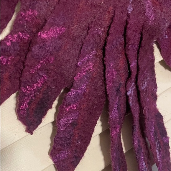 Winged Angel Wing OOAK Pink Handcrafted Felted Wool Purple Feathered Backpack - Picture 7 of 16